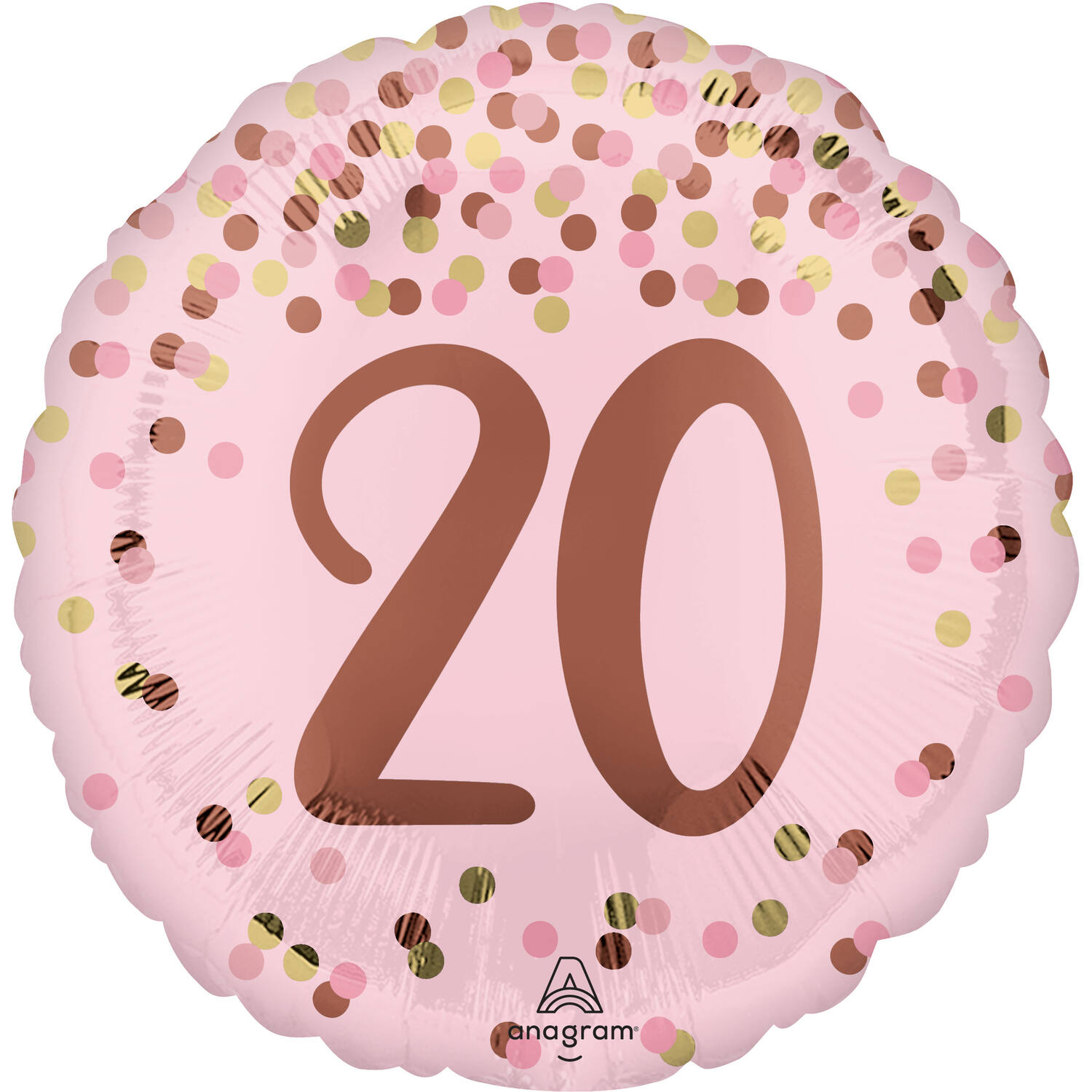 Foil Balloon – "20" – Pretty Pink – Pink – 45 cm
